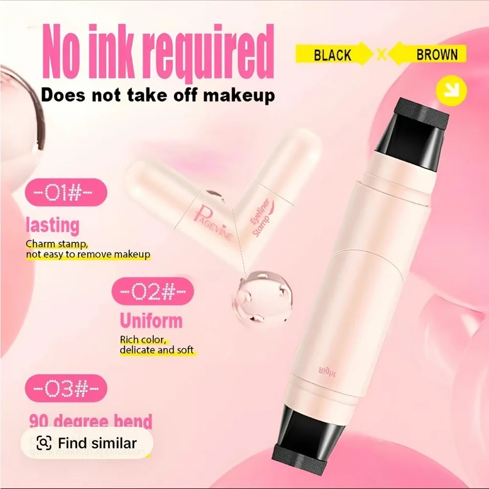 Rotating Eyeliner Stamp Pen: Quick-Dry, Long-Lasting, Smudge-Proof (Black)